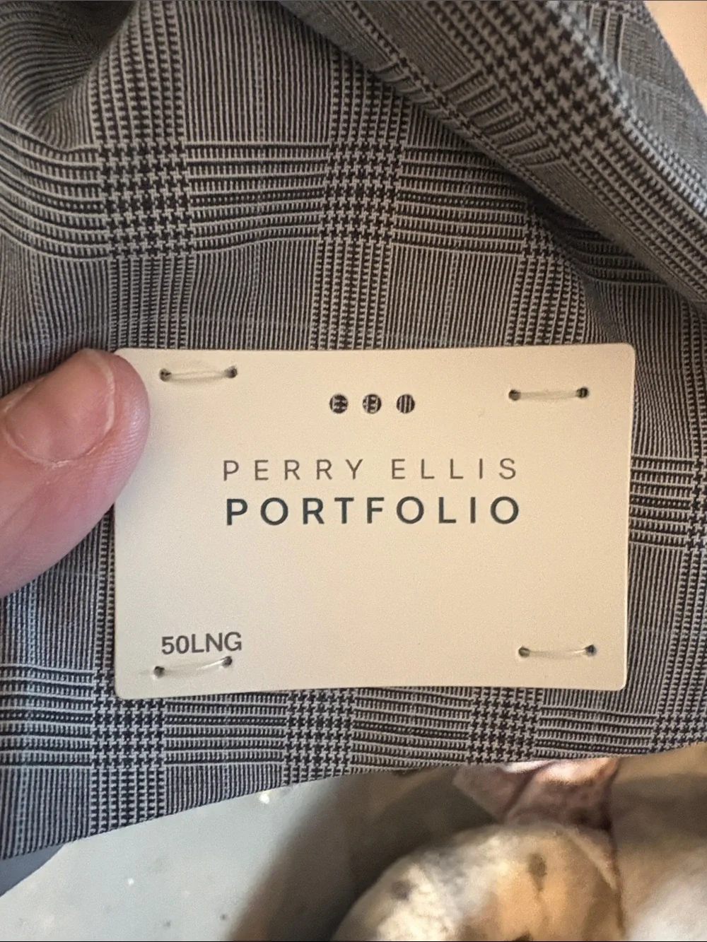 Perry Ellis Gray Glen Plaid Sport Coat